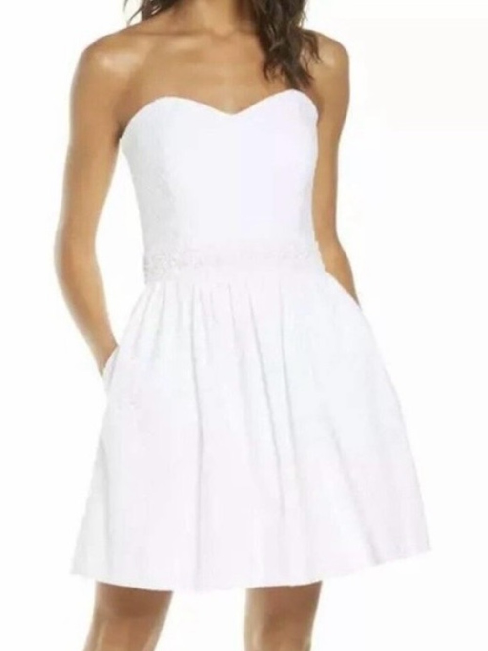 Lilly Pulitzer White Eyelet Strapless Marta Dress Size 2 - Picture 1 of 12